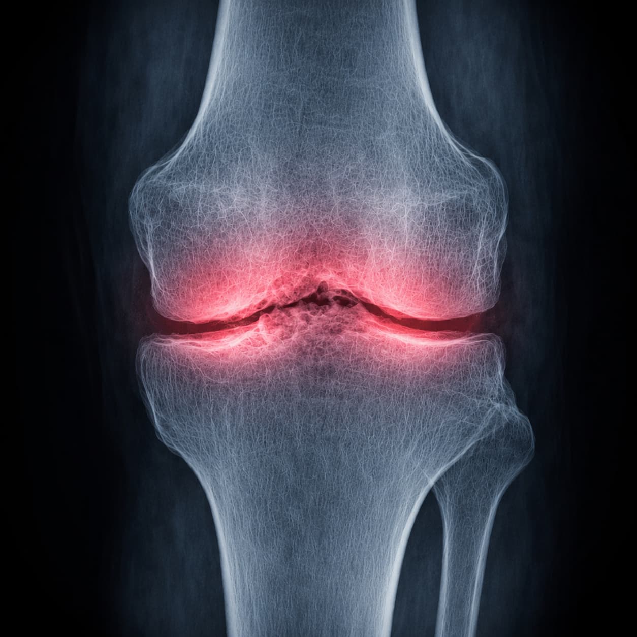 Inflamed joint with microplastic damage
