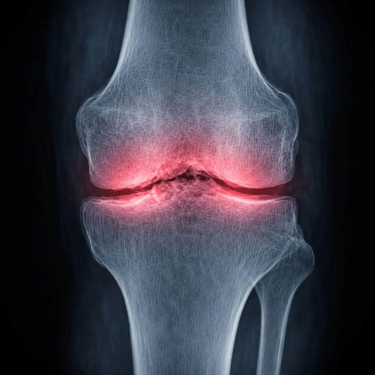 Inflamed joint with microplastic damage